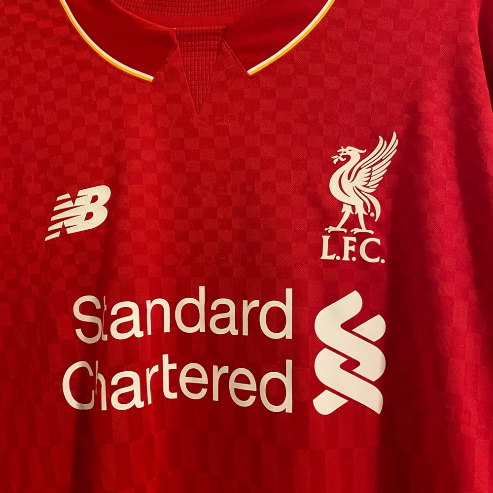 New Balance Red Liverpool FC Home Jersey with White Logos - Picture 3 of 7